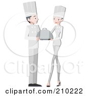 Poster, Art Print Of Chef Couple Serving