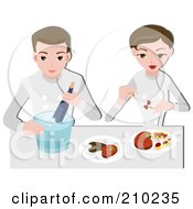 Poster, Art Print Of Food Stylist Couple Arranging Food