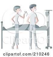Royalty Free RF Clipart Illustration Of A Surgeon Couple Tending To A Patient by BNP Design Studio