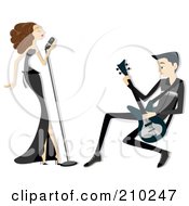 Poster, Art Print Of Singer And Guitarist Couple Performing
