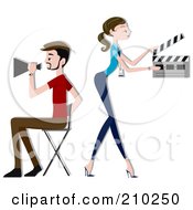 Poster, Art Print Of Director Couple Directing A Movie