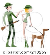Poster, Art Print Of Safari Ranger Couple With A Dog