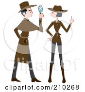 Poster, Art Print Of Detective Couple Working