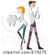 Royalty Free RF Clipart Illustration Of A Dentist Couple Working by BNP Design Studio