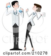 Royalty Free RF Clipart Illustration Of A Science Lab Couple Working