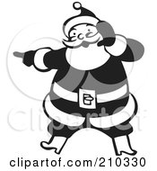 Poster, Art Print Of Retro Black And White Santa Shouting And Pointing