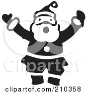 Poster, Art Print Of Retro Black And White Santa Shouting