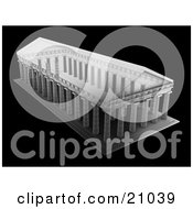 Clipart Illustration Of An Architectural Visualization Of The Construction Of An Ancient Roman Building