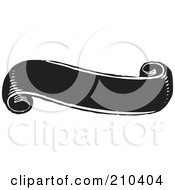 Royalty Free RF Clipart Illustration Of A Retro Black And White Banner With Curling Edges