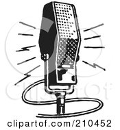 Poster, Art Print Of Retro Black And White Microphone