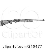 Royalty Free RF Clipart Illustration Of A Retro Black And White Hunting Rifle
