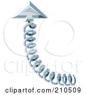 Royalty Free RF Clipart Illustration Of A Springy Silver Arrow Pointing Upwards by MilsiArt