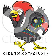 Poster, Art Print Of Colorful Portugese Rooster Walking