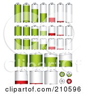 Poster, Art Print Of Digital Collage Of Different Sized Batteries At Different Charge Levels