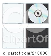 Royalty Free RF Clipart Illustration Of A Digital Collage Of A Shiny Cd In An Open Hard Case And An Empty Case