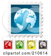 Poster, Art Print Of Digital Collage Of Colorful Internet Stamps