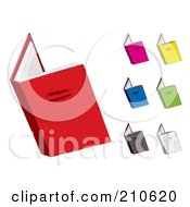 Royalty Free RF Clipart Illustration Of A Digital Collage Of Red Pink Yellow Blue Green Gray And White Open Books by michaeltravers