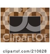 Checkered Wooden Border Frame Around Blank Space