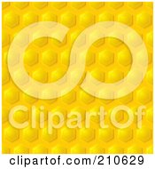 Poster, Art Print Of Golden Honeycomb Pattern Background With Diagonal Rows