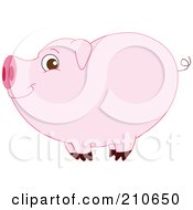 Royalty Free RF Clipart Illustration Of A Cute Barnyard Pig In Profile by yayayoyo