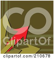 Poster, Art Print Of Red And Green Arrows Bursting From A Corner Of An Olive Green Background