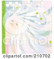 Poster, Art Print Of Pastel Haired Woman With Her Hair Flying In The Wind With Grung Marks
