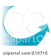 Royalty Free RF Clipart Illustration Of A Pointing Blue Arrow Curving Around The Left Edge