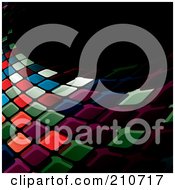 Royalty Free RF Clipart Illustration Of A Mosaic Tile Wave Background On Black