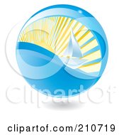 Royalty Free RF Clipart Illustration Of A Summer Time Sphere With A Sailboat by MilsiArt #COLLC210719-0110