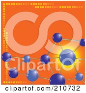 Poster, Art Print Of Purple Molecules Over An Orange Background