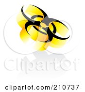 Royalty Free RF Clipart Illustration Of A Slanted Yellow And Black 3d Biohazard Symbol by MilsiArt