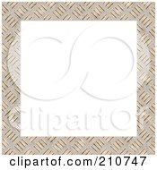 Poster, Art Print Of Diamond Plate Border Frame Around Blank White Space