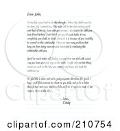 Royalty Free RF Clipart Illustration Of A Written Dear John Letter On Ruled Paper