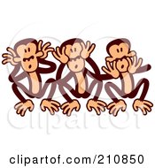 Poster, Art Print Of Goofy Three Wise Monkeys
