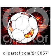 Poster, Art Print Of Fiery Exploding Soccer Ball Background