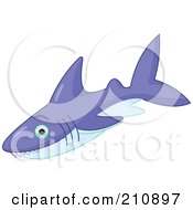 Poster, Art Print Of Purple Shark With Pointed Teeth