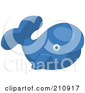 Royalty Free RF Clipart Illustration Of A Happy Blue Whale Smiling Facing Right by Pushkin