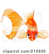 Cute Goldfish Wearing A Golden Crown