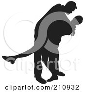 Royalty Free RF Clipart Illustration Of A Black Dancer Couple Silhouette Version 2