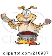 Poster, Art Print Of Sparkey Dog Cooking Spicy Chili