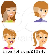 Poster, Art Print Of Digital Collage Of Four Blond Female Avatars
