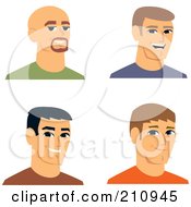 Poster, Art Print Of Digital Collage Of Four Smiling Male Avatars - 3