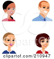 Poster, Art Print Of Digital Collage Of Male And Female Business Avatars