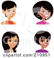 Poster, Art Print Of Digital Collage Of Four Professional Women Avatars