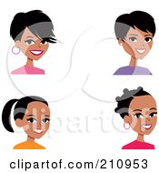 Digital Collage Of Four Black Women Avatars