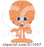 Royalty Free RF Clipart Illustration Of A Brain Guy Character Mascot Whispering