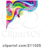Colorful Swirly Wave Background Over White - 7