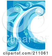 Royalty Free RF Clipart Illustration Of A Blue Wave Splash Background Over White 2 by BNP Design Studio