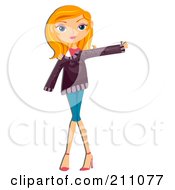 Royalty Free RF Clipart Illustration Of A Teen Girl Trying On Clothes