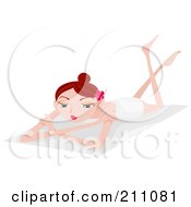 Beautiful Red Haired Woman Laying On Her Belly At A Spa